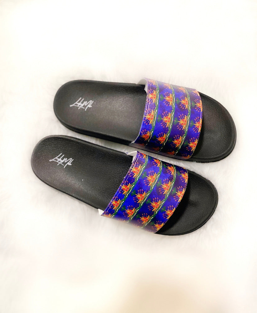 New Unisex Haiti Emblem Slides ( Red)